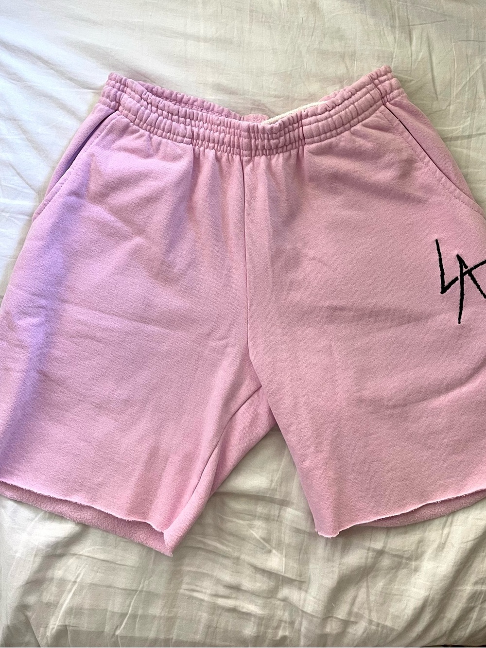 Local Authority LA Pink Cotton Fleece Shorts - Relaxed Fit